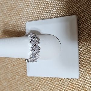 Crystal Ring Silver Plated